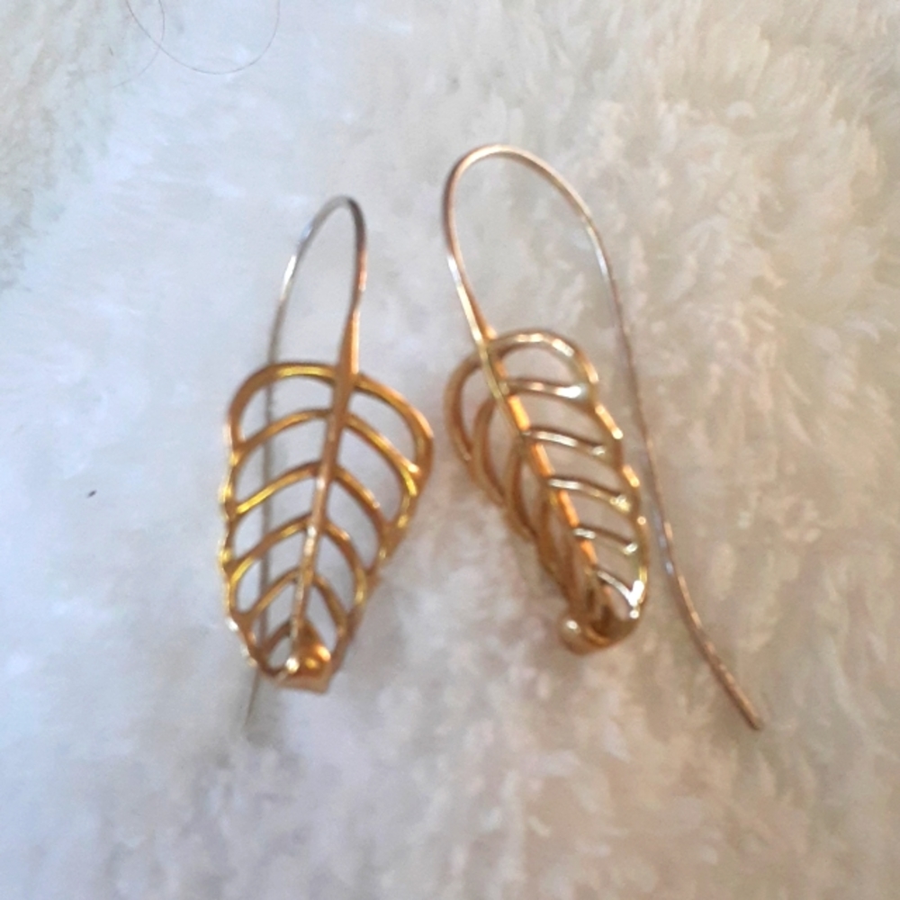 Gold Plated Leaf Earings